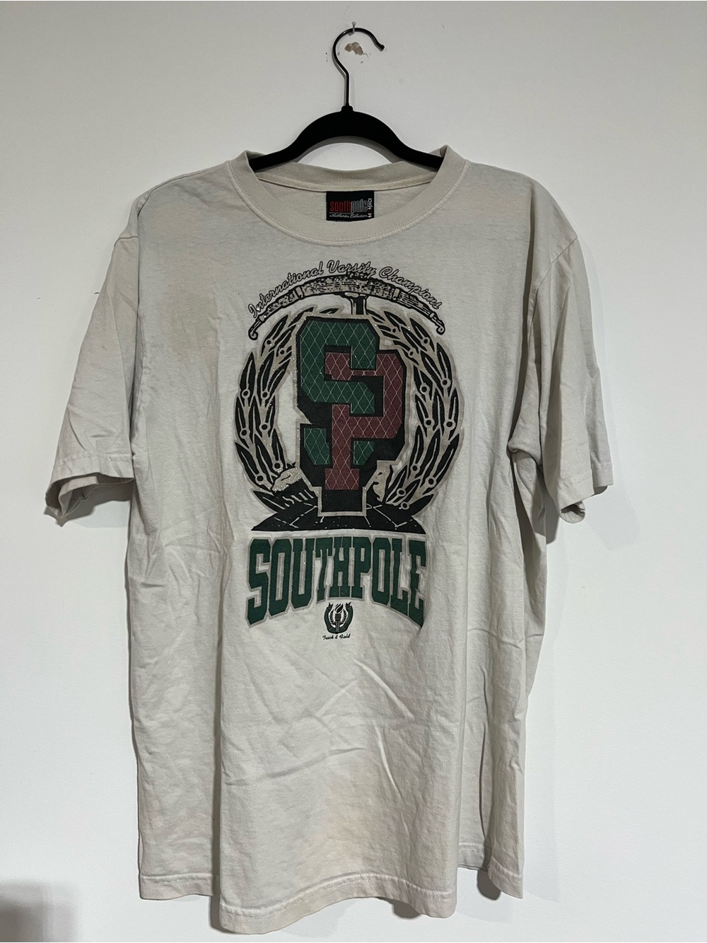 Vintage Southpole Maxx Graphic T-Shirt XL‎ Cream Y2K Streetwear 100% Cotton